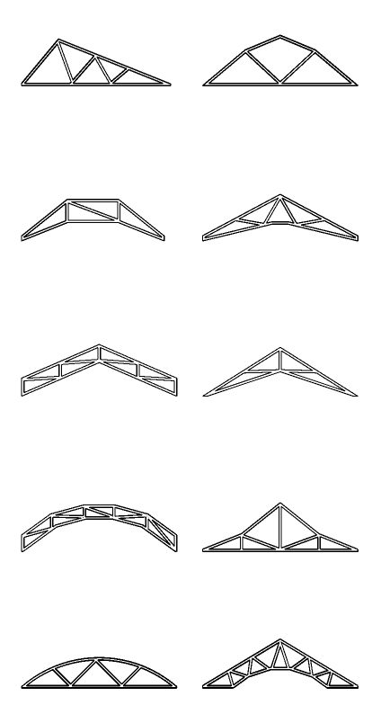 Distintas cabriadas de Steel Framing